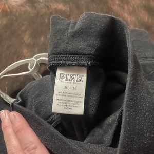 PINK gray leggings with drawstring